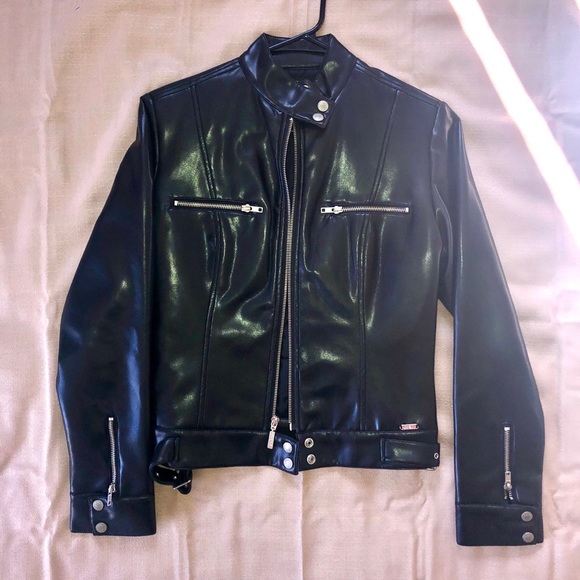 Guess Vintage Moto Faux Leather Jacket - Picture 4 of 11